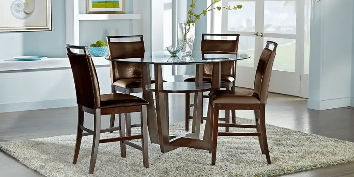 Ciara Espresso 54 in. Round Counter Height Dining Table