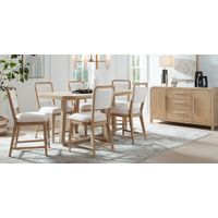 Canyon Sand 7 Pc Counter Height Dining Room with Upholstered Chairs