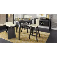 Cider Creek Chocolate 4 Pc Bar Height Dining Room With Vanilla Stools and Curved Bench