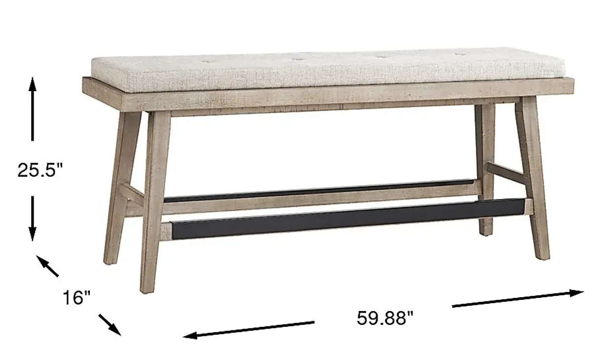 Hill Creek Natural Counter Height Bench