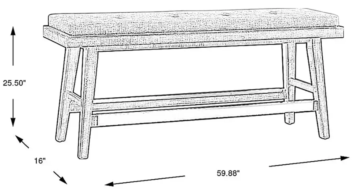 Hill Creek Natural Counter Height Bench