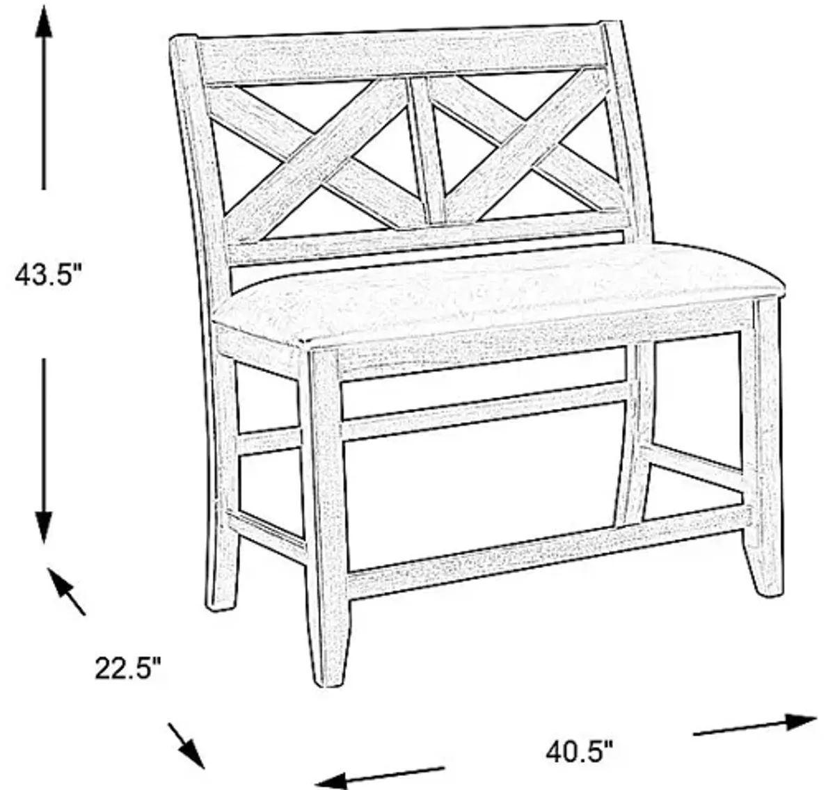 Acorn Cottage Brown Counter Height Bench