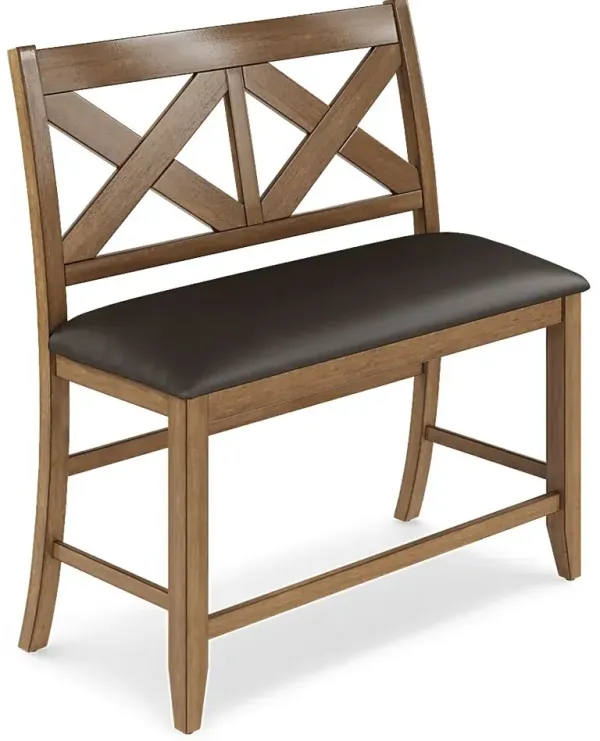 Acorn Cottage Brown Counter Height Bench