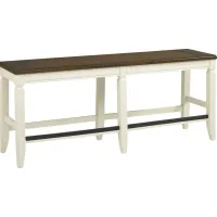 Country Lane Antique White Counter Height Bench
