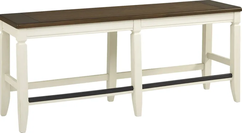 Country Lane Antique White Counter Height Bench