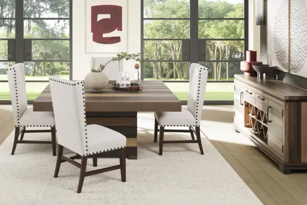 Westover Hills II Brown 5 Pc Square Dining Room with Upholstered Chairs