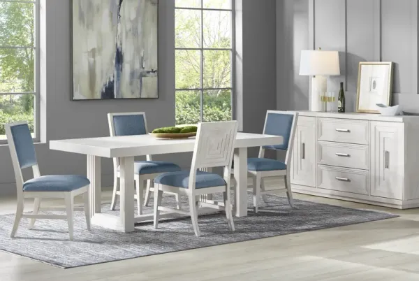 Royal Park Ivory 5 Pc Dining Room with Blue Chairs