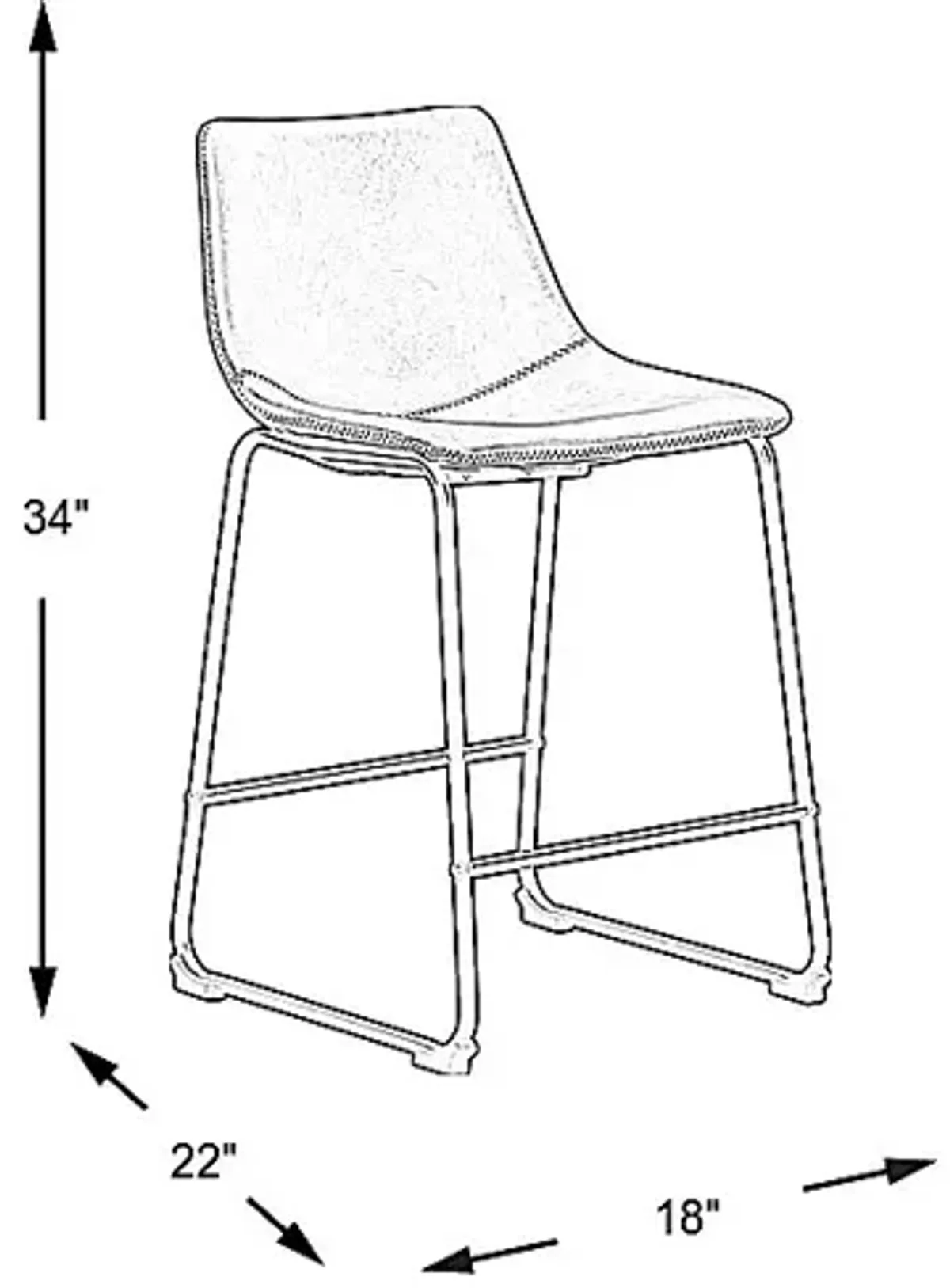 Barcroft Brown Counter Height Stool