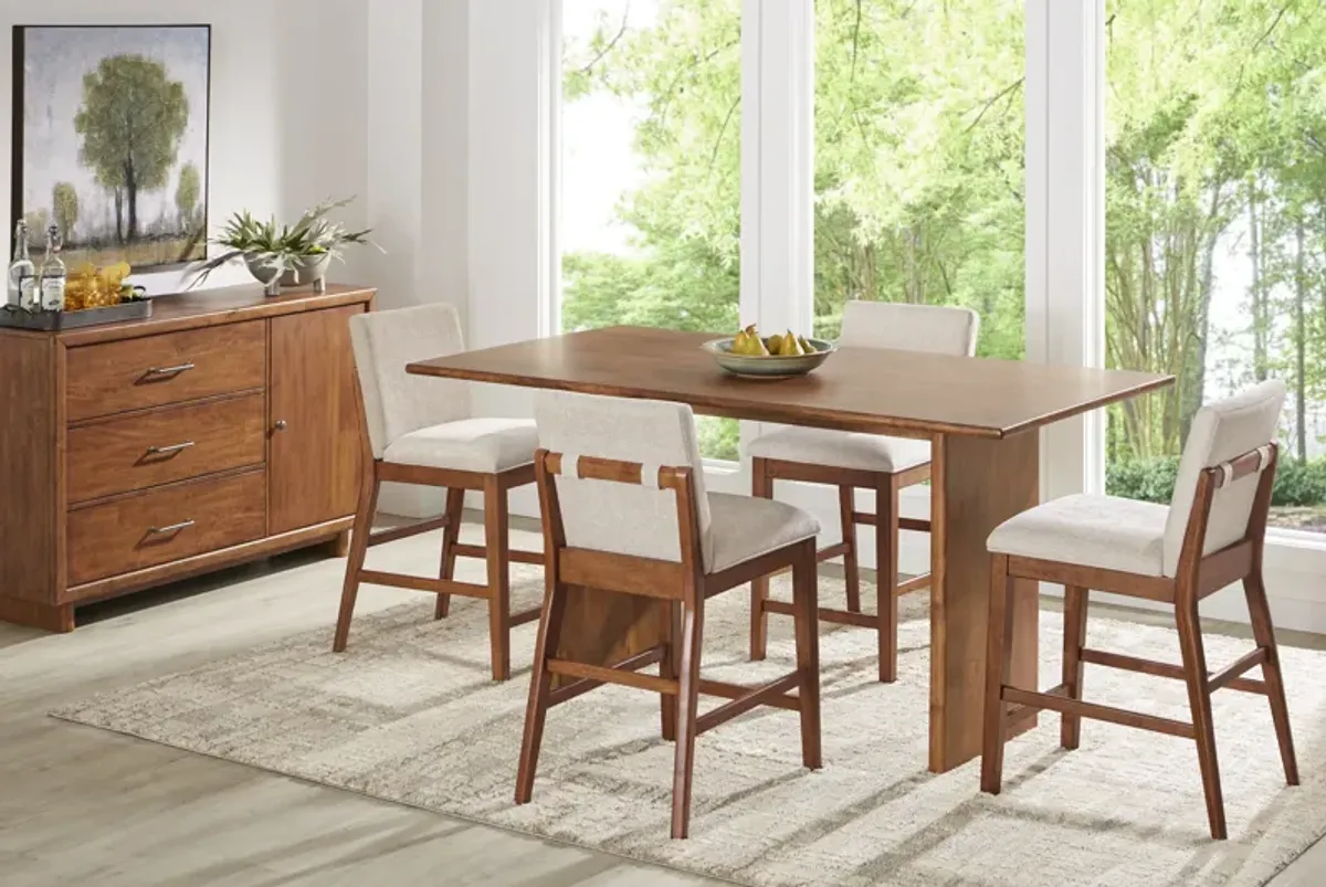 Surrey Ellis Brown 5 Pc Counter Height Dining Room with Upholstered Chairs