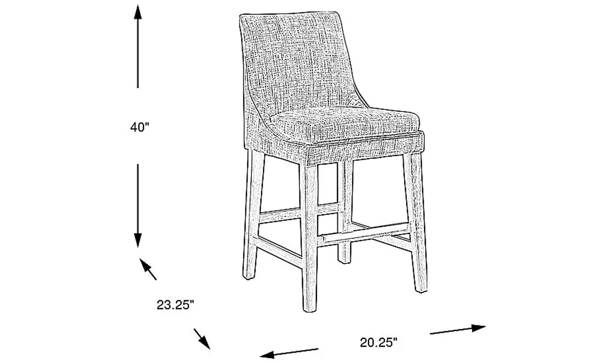 Hazelnut Woods Brown Upholstered Counter Height Stool
