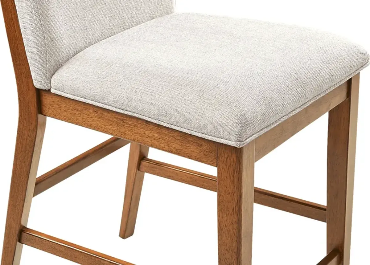 Surrey Ellis Beige Upholstered Counter Height Stool