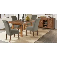 Acorn Cottage Brown 5 Pc Dining Room with Gray Chairs