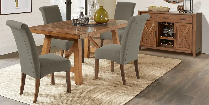 Acorn Cottage Brown 5 Pc Dining Room with Gray Chairs