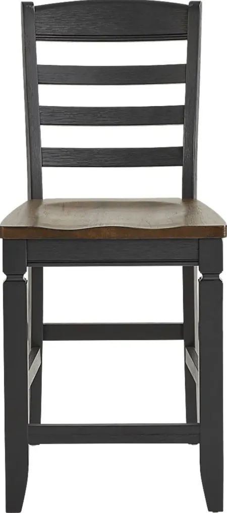Country Lane Black Ladder Back Counter Height Stool