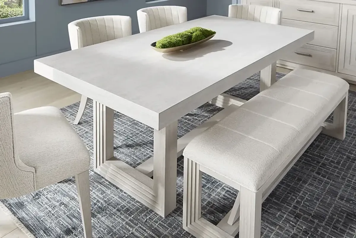 Royal Park Ivory 5 Pc Dining Room with Blue Upholstered Chairs