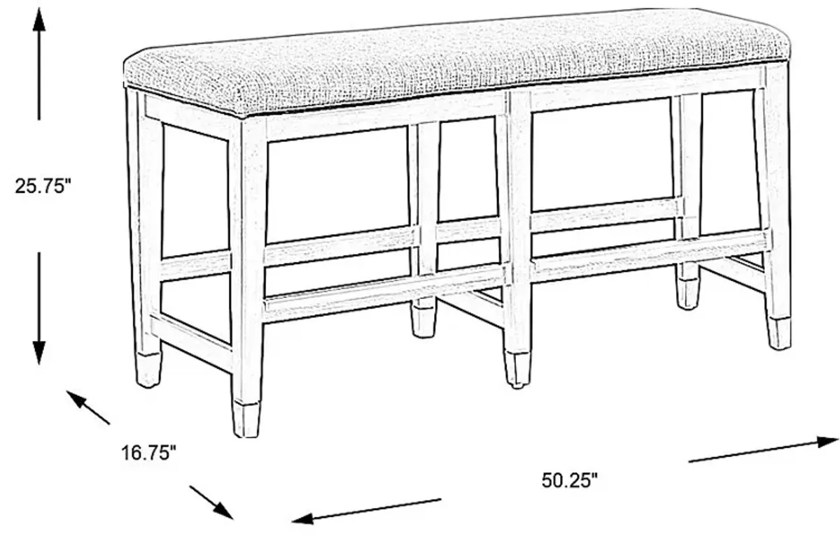 Rosalie Gray Upholstered Counter Height Bench