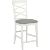 Riverdale White X-Back Counter Height Stool