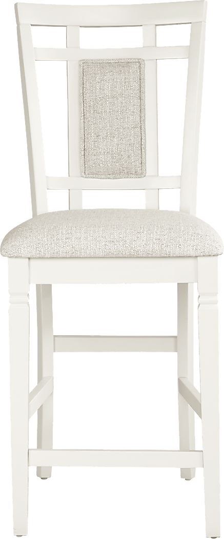 Winslow White Upholstered Counter Height Stool