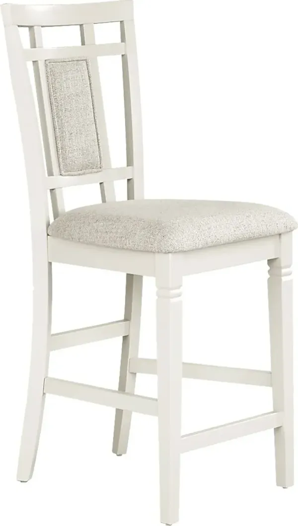 Winslow White Upholstered Counter Height Stool