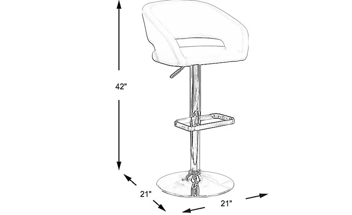 Corley White Adjustable Swivel Barstool