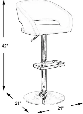 Corley White Adjustable Swivel Barstool