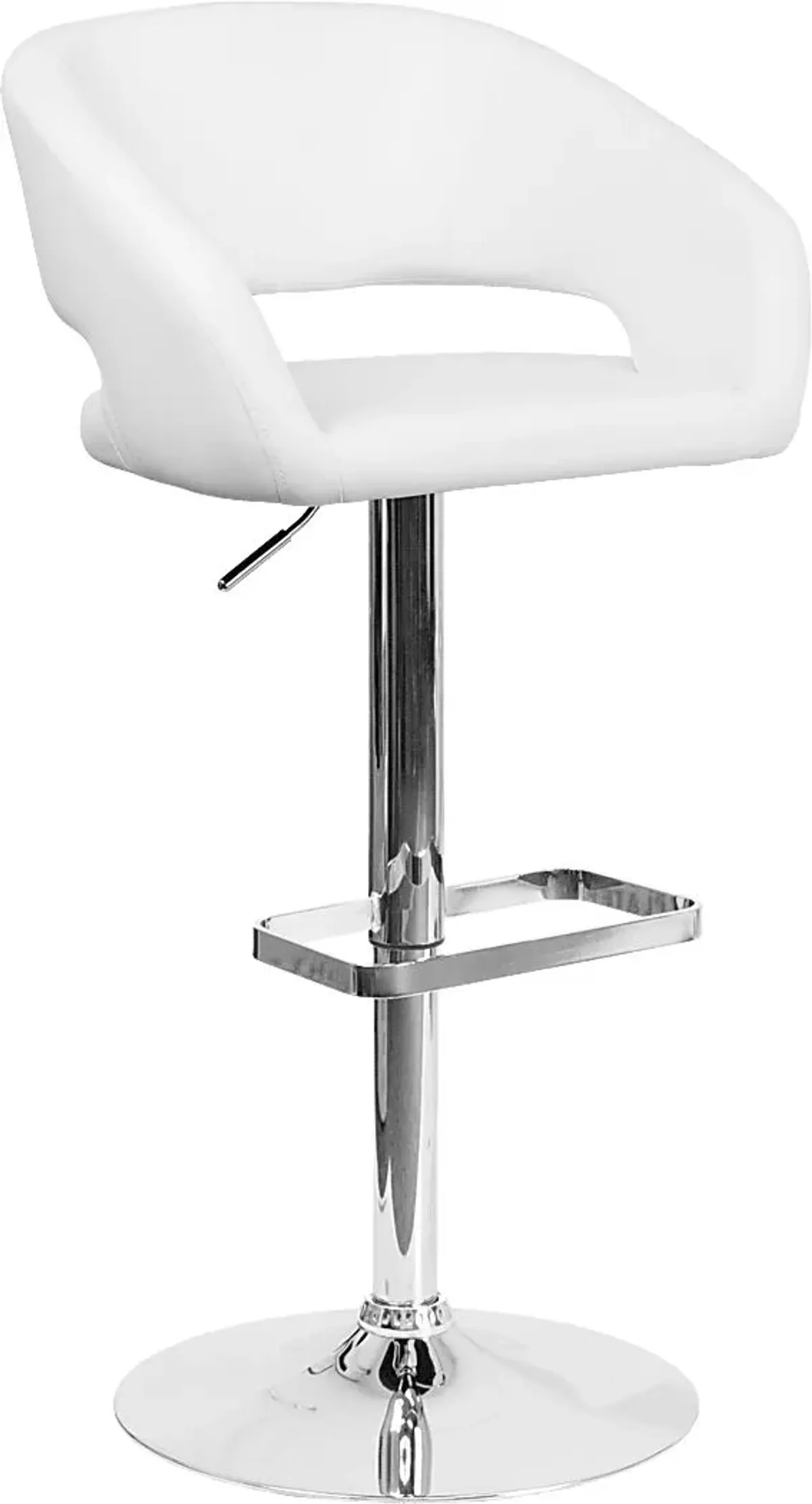 Corley White Adjustable Swivel Barstool