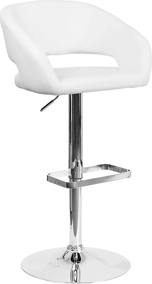 Corley White Adjustable Swivel Barstool