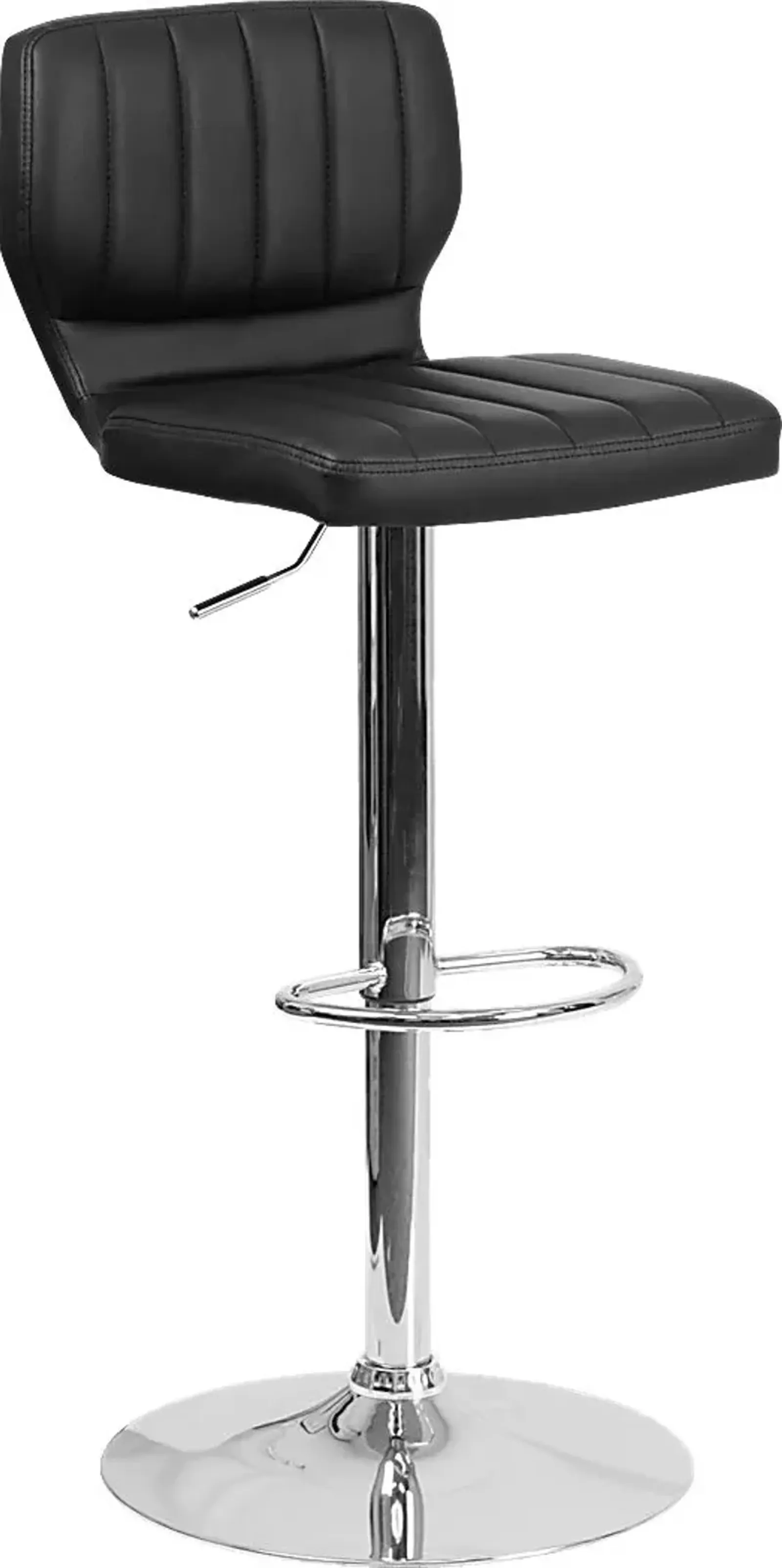 Vinnie Black Adjustable Swivel Barstool