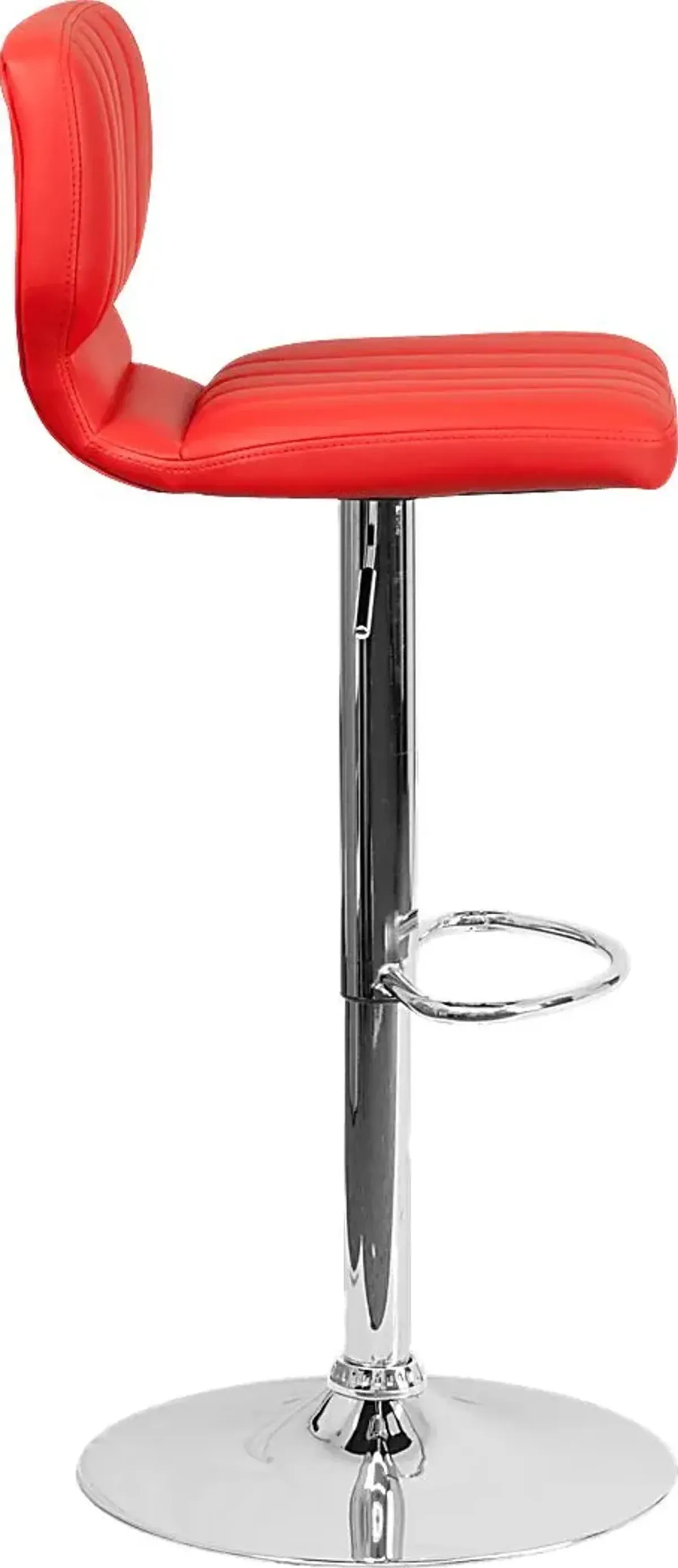 Vinnie Red Adjustable Swivel Barstool