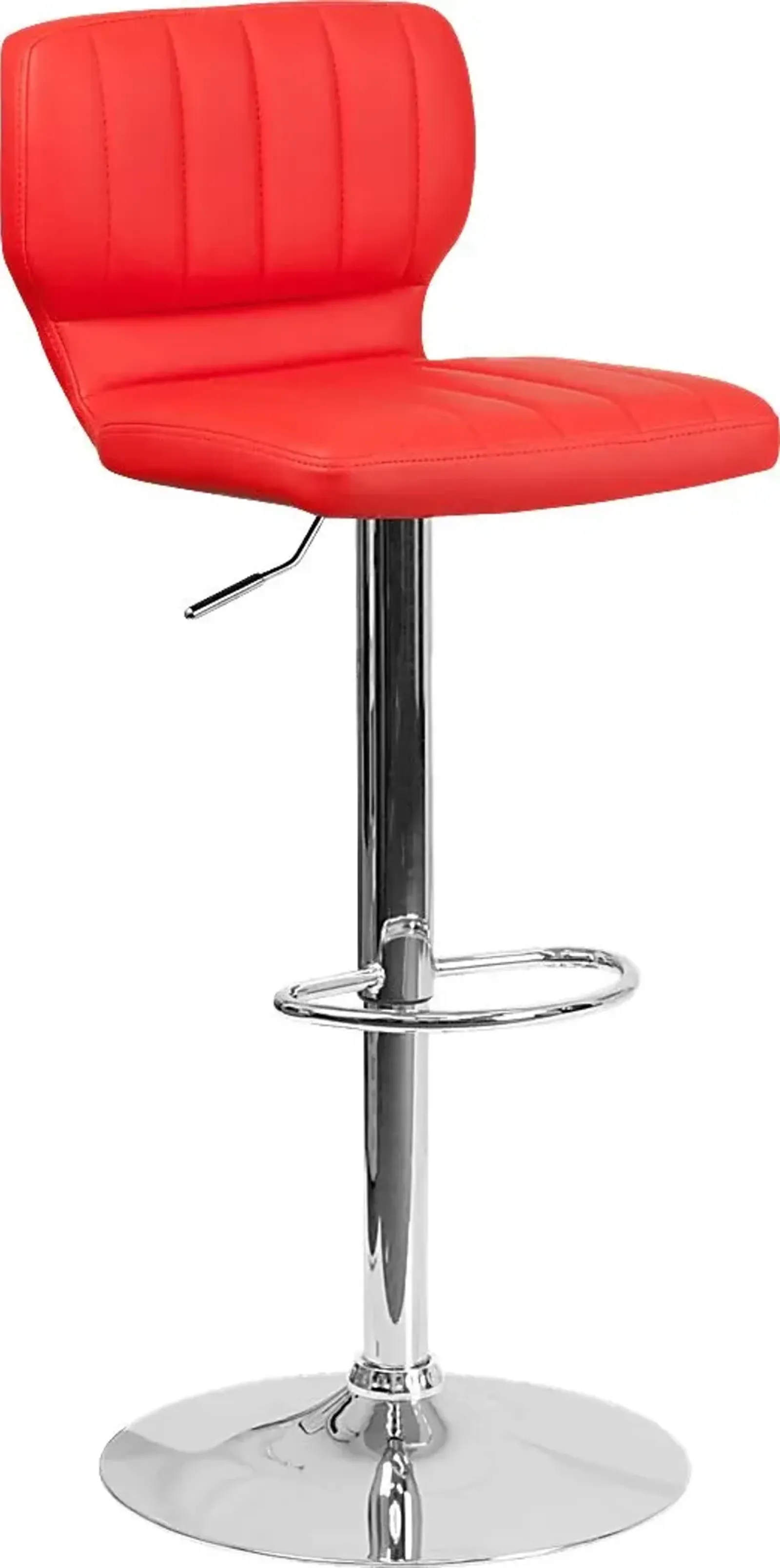 Vinnie Red Adjustable Swivel Barstool