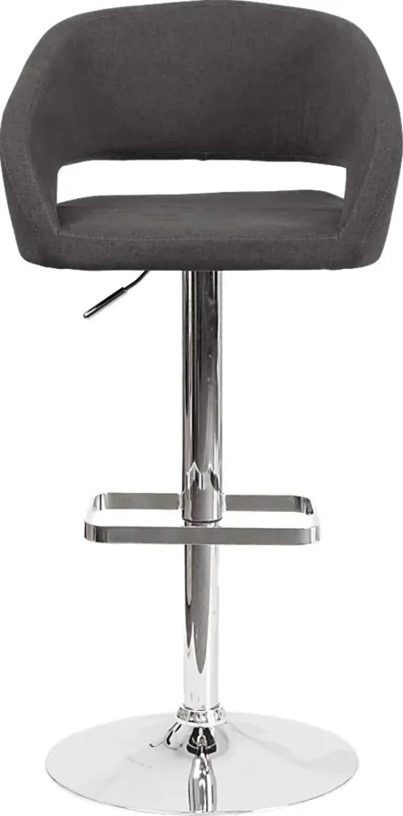 Corley Black Plush Adjustable Swivel Barstool