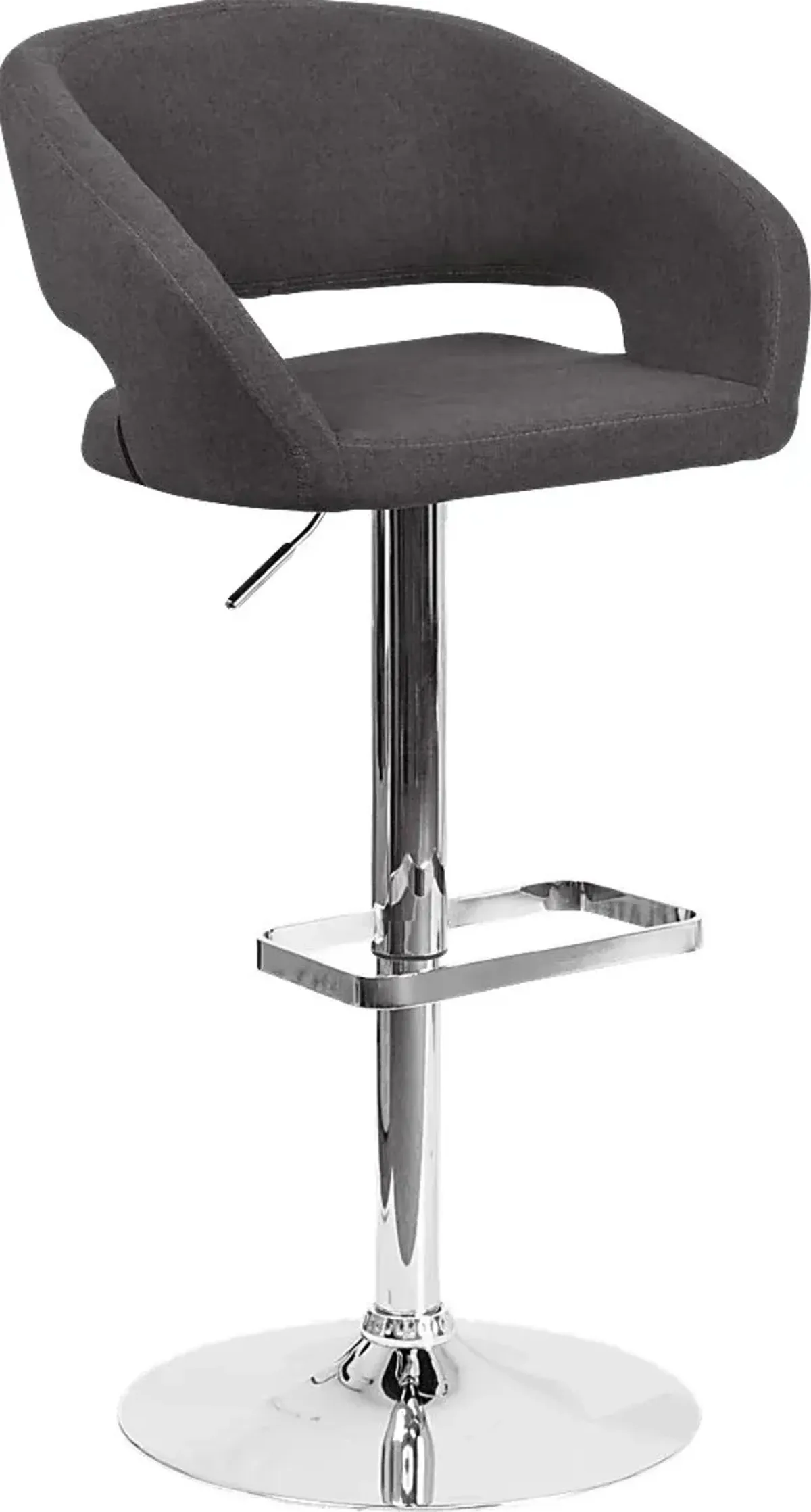 Corley Black Plush Adjustable Swivel Barstool