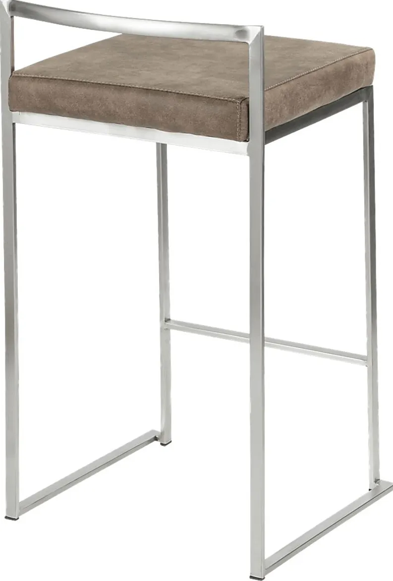 Sora Brown Silver Counter Height Stool (Set of 2)