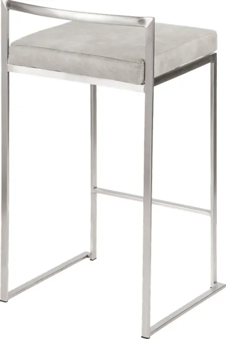 Sora Gray Silver Counter Height Stool (Set of 2)