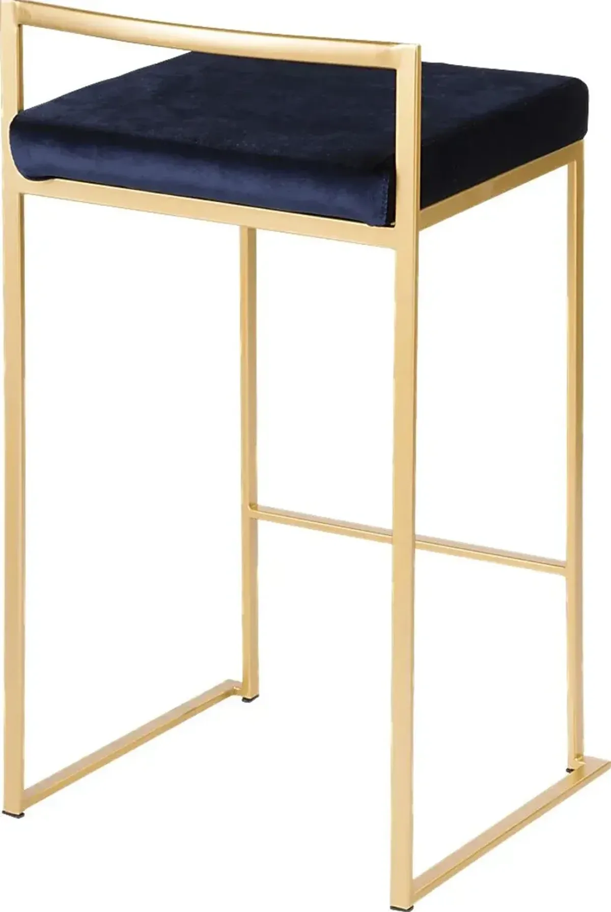 Sora Blue Gold Counter Height Stool (Set of 2)