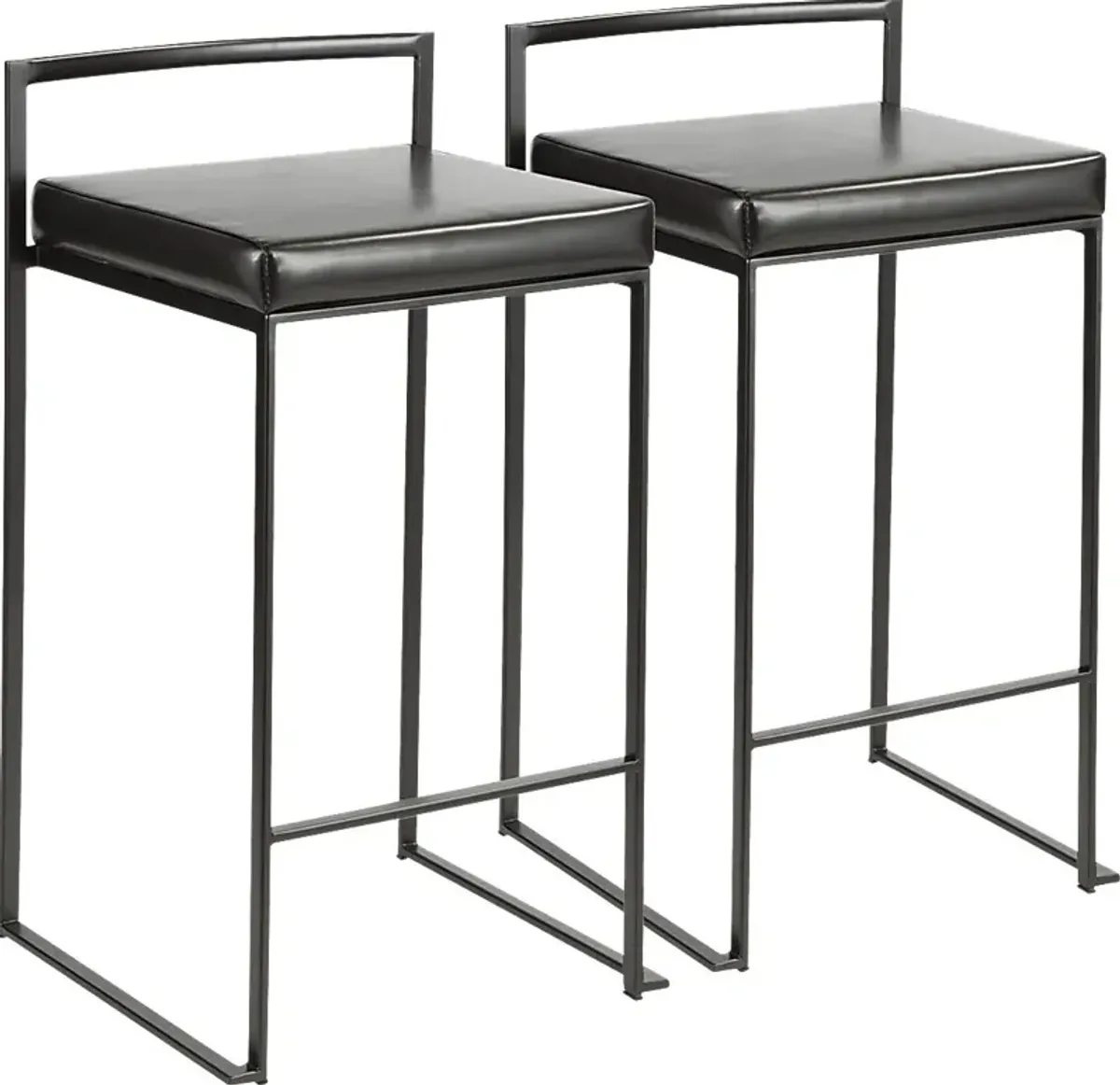 Sora Black Chrome Counter Height Stool (Set of 2)