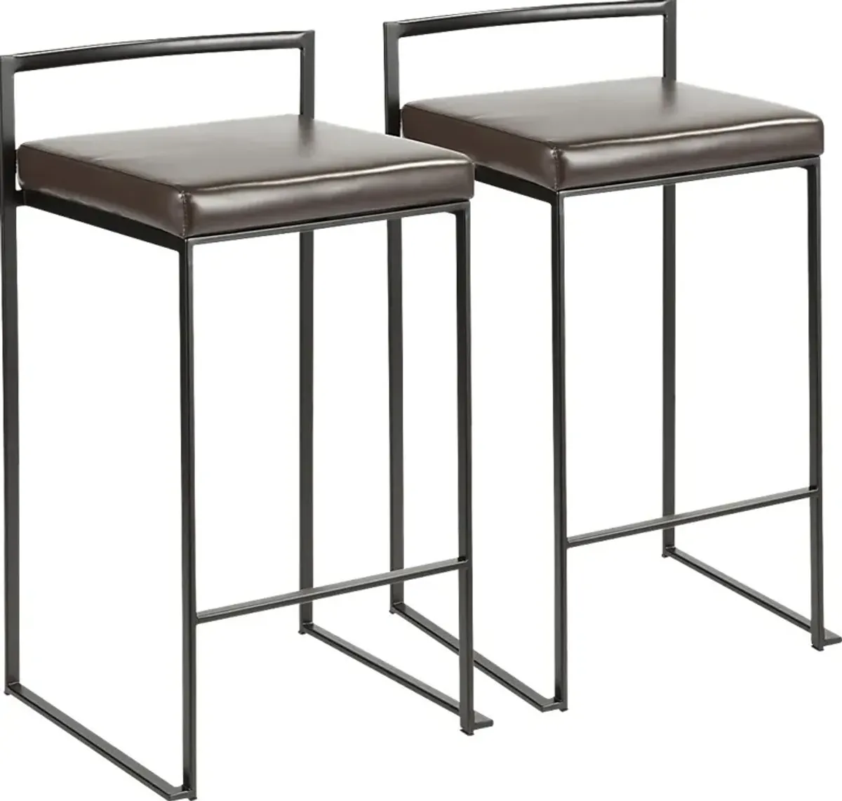 Sora Brown Chrome Counter Height Stool (Set of 2)