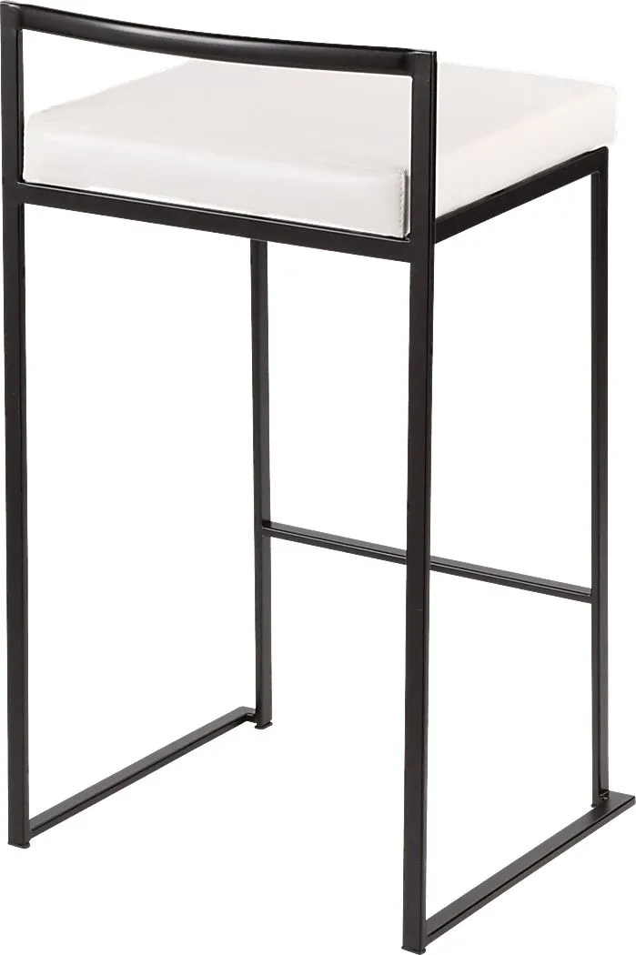 Sora White Ultra Hyde Black Metal Counter Height Stool (Set of 2)