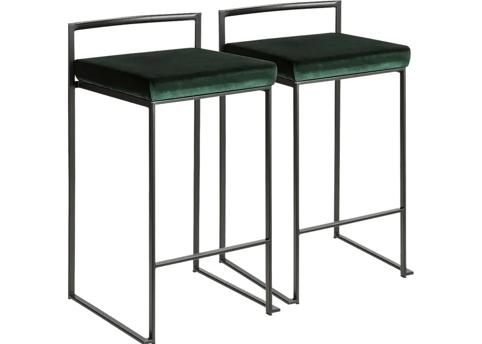 Sora Green Chrome Counter Height Stool (Set of 2)