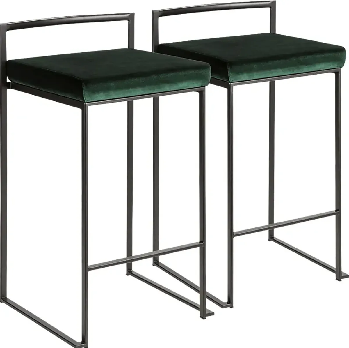 Sora Green Chrome Counter Height Stool (Set of 2)