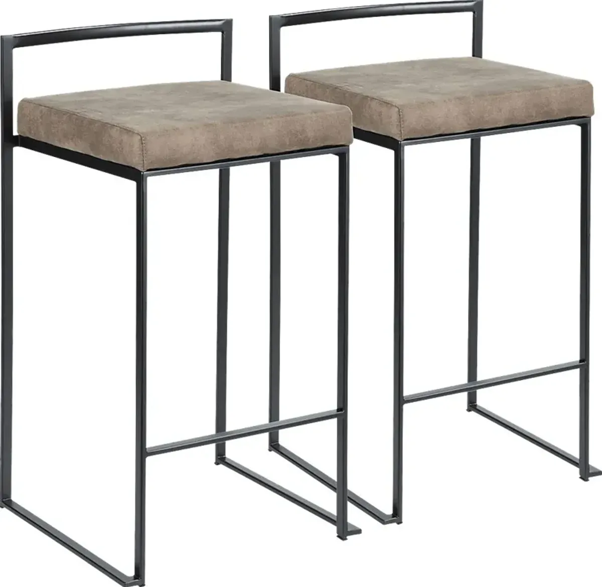 Sora Brown Chrome Counter Height Stool (Set of 2)