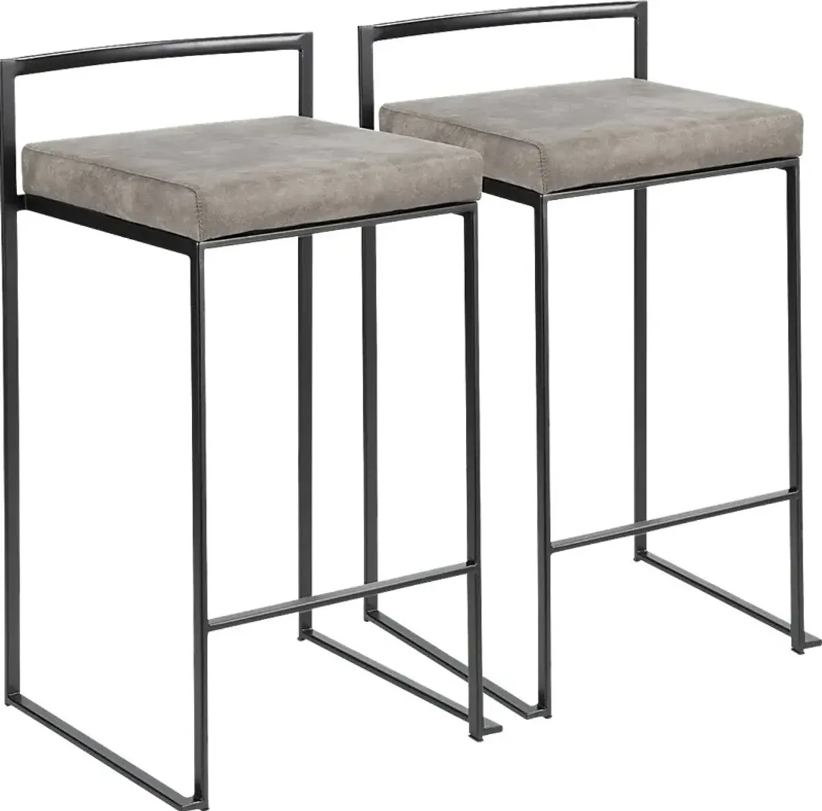 Sora Stone Chrome Counter Height Stool (Set of 2)