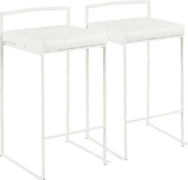 Sora White Ultra Hyde Counter Height Stool (Set of 2)