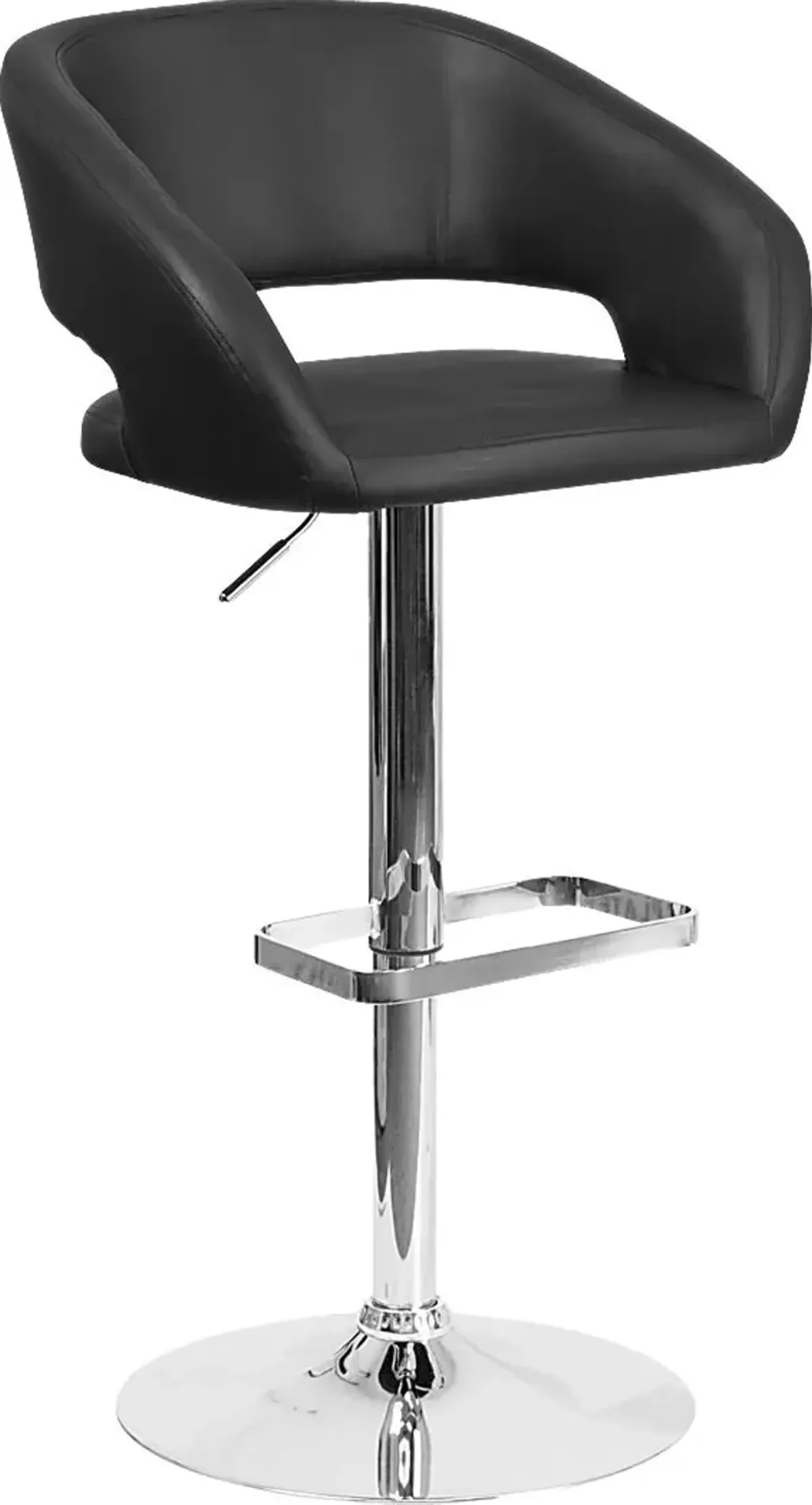 Corley Black Ultrahyde Adjustable Swivel Barstool