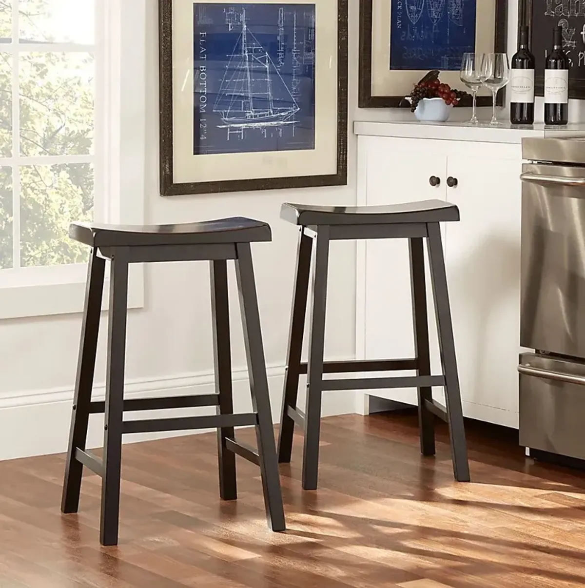 Nario Black Barstools (Set of 2)