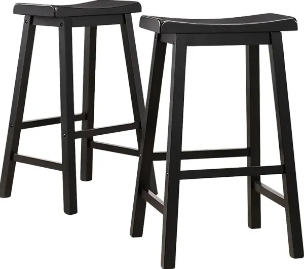 Nario Black Barstools (Set of 2)