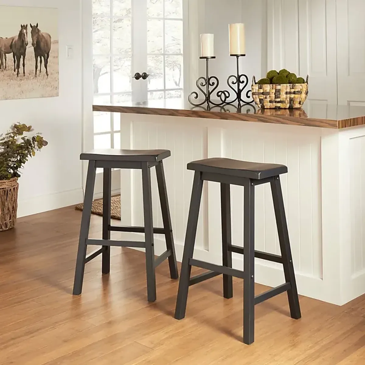 Nario Charcoal Barstools (Set of 2)