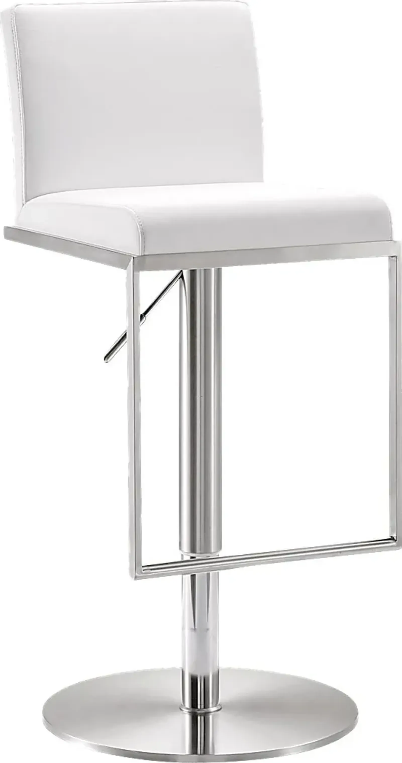 Atrani White Adjustable Swivel Barstool