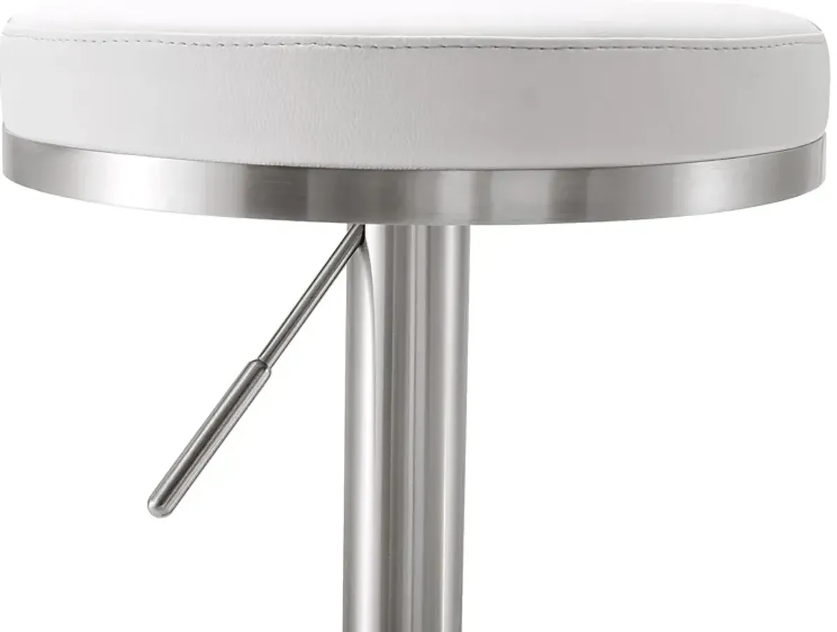 Fano White Adjustable Swivel Barstool