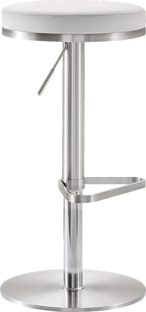 Fano White Adjustable Swivel Barstool